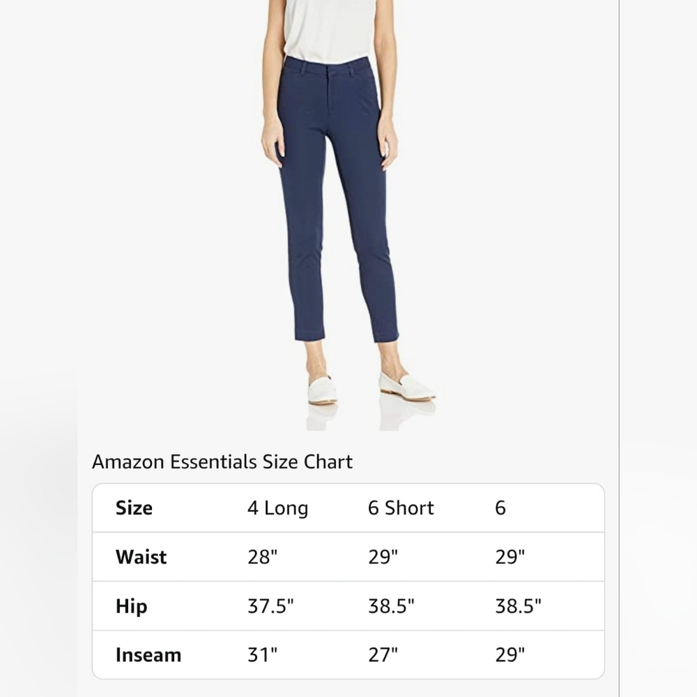 NEW. Amazon Essentials Dark Blue Ankle Pants - Picture 5 of 9